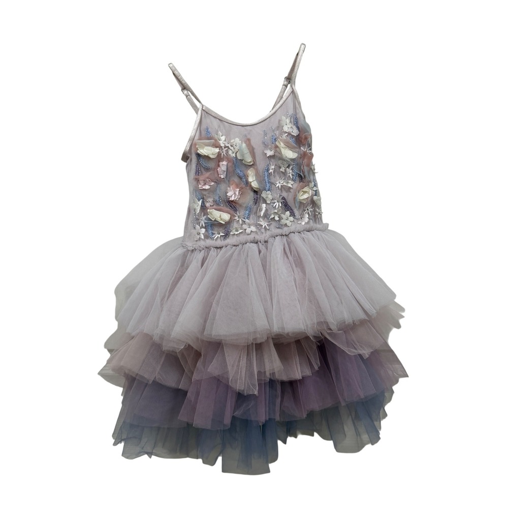 Tutu Du Monde Girls Lavender Blue 3D Floral Tulle Dress TDM3664 Size 2-3